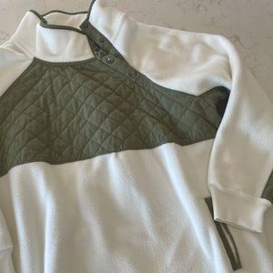 A&F soft asymmetrical snap up fleece pullover